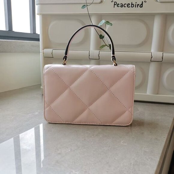 NEW Tory Burch MINI KIRA DIAMOND QUILT TOP-HANDLE CROSSBODY IN PINK Authentic - Picture 9 of 9